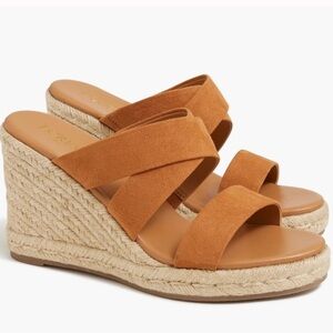 J. Crew Wide-strap espadrille mule wedges